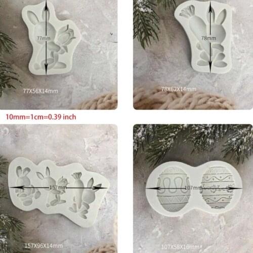 3D Silicone Chocolate Molds Happy Easter Egg Rabbit Chocolate Moulds Plastic Bak