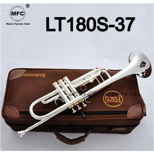 Brand New Professional Bb Trumpet LT180S-43 Silver Plated Gold Keys Instrumentos Musicales Profesionales Mouthpiece