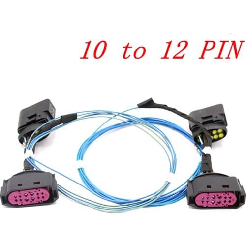 HID Xenon Headlight 10 to 12 Pin Connector Adapter Harness Wire FOR VW Jetta MK5