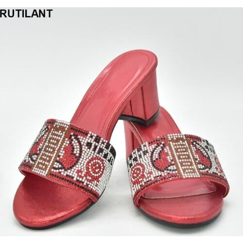 Italian Women Wedding Shoes Decorated with Rhinestone Nigerian Women Wedding High Heels Women Lady Pumps Wedding Shoes
