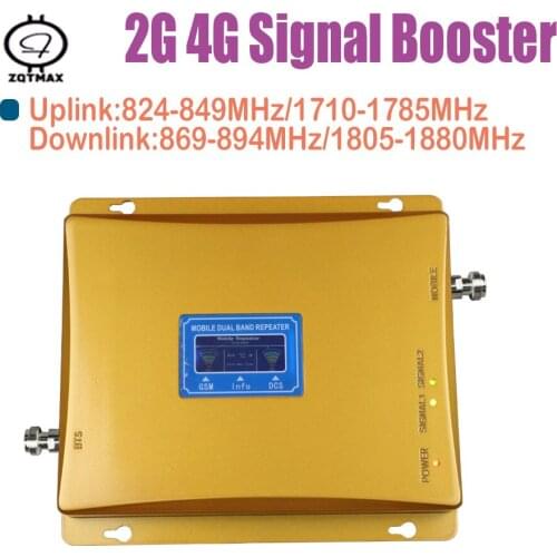 ZQTMAX 2G 4G Cell Phone Signal Booster 70dB smartphone LTE Cellular Data Amplifier GSM DCS Repeater