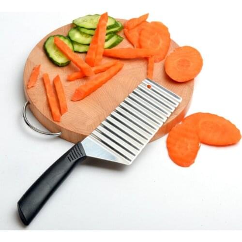 Stainless Steel Wavy Slicer Knife Potato Chip Slicer Potato French Fry Cutter Tool Wave Chip Cutter Chopper Kitchen Gadgets Tool