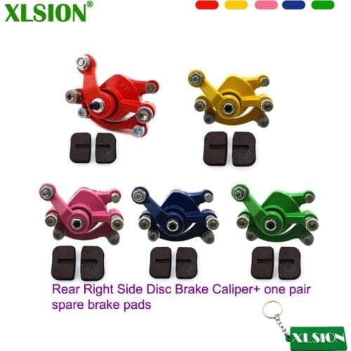XLSION Rear Right Disc Brake Caliper with pads For 43cc 47cc 49cc Pocket Bike Mini Dirt Bike Gas Scooter
