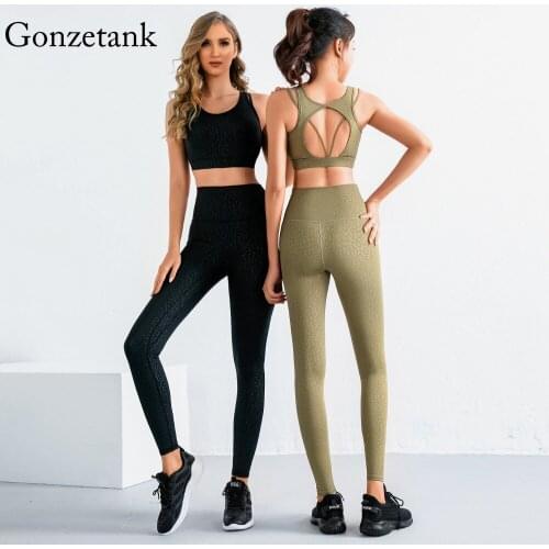 Women Workout Clothes Yoga Set Double Side Leopard Print Clothing Sports Suit Women Sports Bra and Leggings Set