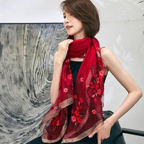 Winter Silk Scarf Spring Autumn thin long luxury Shawl Wife mother Gift Hangzhou Women Silk Scarf
