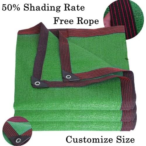 1M Wide Green Sunshade Net 50% Shading Rate Balcony Insulated Household Shading Net Succulent Flower Plant Sun Shelter
