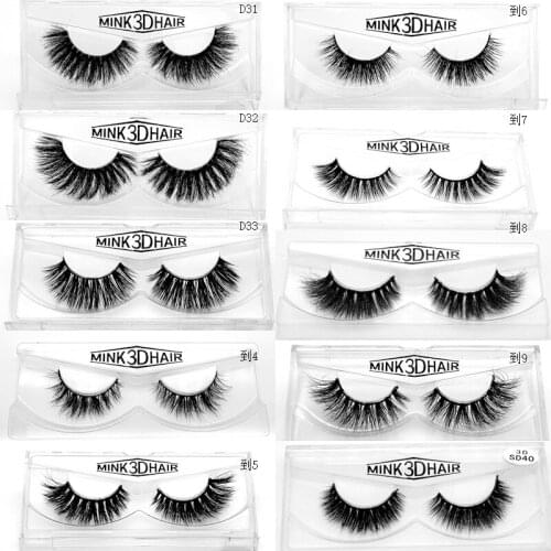 1Pair Lashes False Eyelashes Handmade high quality 100% 3D Mink Lashes Eyelash Extension Thick Natural Lashes 10 Style C90