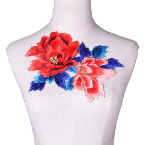 1Pc Rose Flower Patches Embroidery Applique Clothes Sewing Patch DIY Badge Patch Accessories Scrapbooking