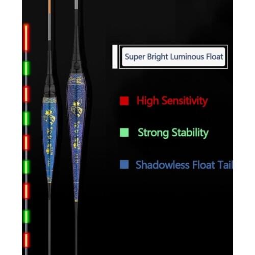 1pcs New Nano Material Day And Night Dual Purpose High Sensitivity Turn Over Fast LED Fishing Float Electronic Luminous Buoy