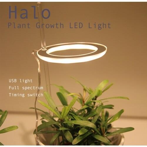 1pc Led Grow Light USB Portable LED Plant Grow Light 5V Full Spectrum Phyto Lamp 10 Leds Ring Light For Indoor Plant