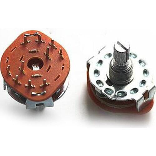 10PCS/Lot RS25 2P4T Band Switch Channel Rotary 2 Pole 4 Position 20mm 2*4 gear