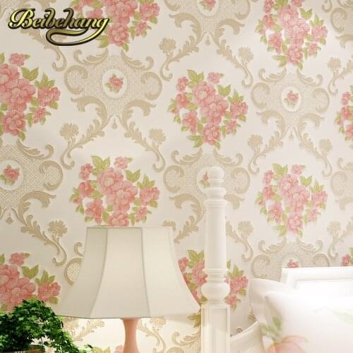 Beibehang Continental Garden 3d three - dimensional non - woven wallpaper warm bedroom living room sofa background wallpaper