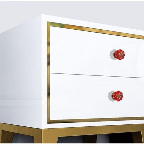 ETUUD 4Pcs Pumpkin Cabinet Knobs Ceramic Drawer Handles For Dresser Closet Pulls Kitchen Zinc Alloy Single Hole Pull Knobs