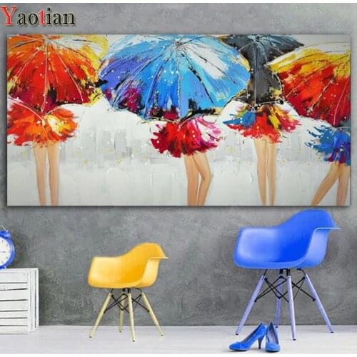 5d DIY Diamond Painting Full Square Round Drill Abstract Art Girl Umbrella Diamond Embroidery Diamond Diy Mosaic Home Decor