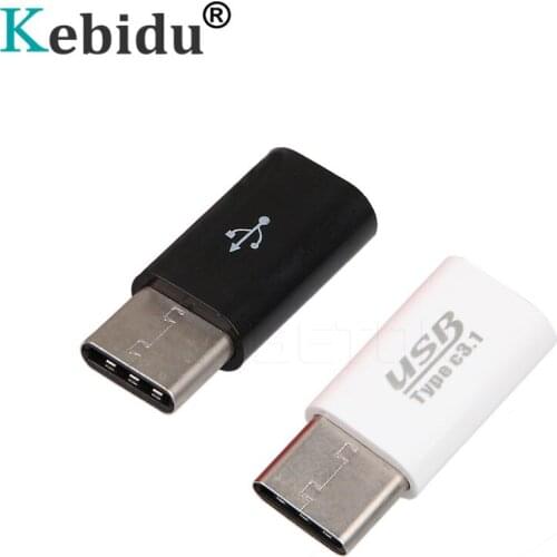 Kebidu 5pcs Type C To Micro USB Data Transmission Head Adapter Mini USB 3.1 Male 5 Pin Female Charging Data Sync Transfer