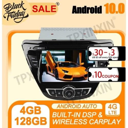 Android 10.0 4G+128G PX6 IPS Carplay For Hyundai Elantra 2014-2015 Multimedia Player Auto Radio Tape Recorder GPS Navi Head Unit