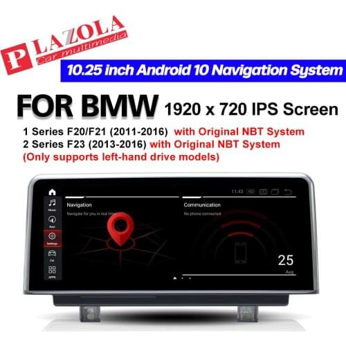 PLAZOLA Android 10 Car Multimedia Player 10.25" For BMW 1 Series F20 F21 2 Series F23 2013-2016 NBT Navigation GPS CarPlay BT