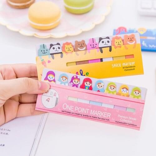 Creative Cute Animal Memo Pad Bookmarks Kawaii Sticky Notes Index Planner Paper Stickers Maker Stationery School Supplies