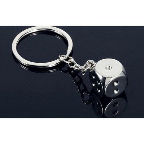 Creative Alloy Metal Dice Keyfob Keyring Keychain Key Chain Ring Men Or Women Door Key Holder Key Cover Keyring Gifts Friends