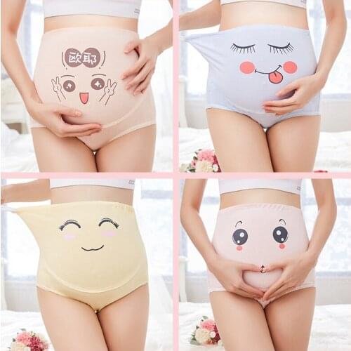 Maternity high waist control pants womens expression shorts large size pregnant mother cotton 3XL-6XL