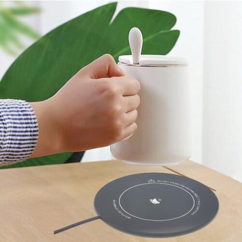 Electric USB Powered Warmer Heater Cup Coaster Black Hot Plate Coffee Tea Mug Plug Housekeeping Office Desktop Supplies