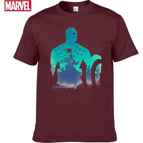 Marvel The Avengers Captain America Short sleeve tee Mens T-shirts with short sleeves 2021 Summer graphic t shirts Top #37