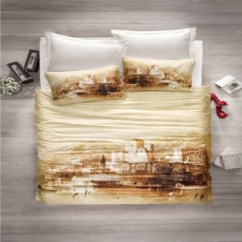 Cotton Box 3D Cotton Satin Duvet Cover Set - Hisar -100% Cotton (Cotton Satin)