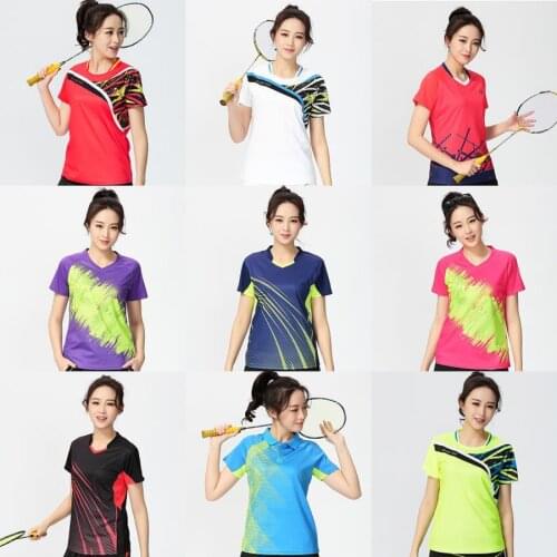 China Women Badminton shirts ,Children Tennis T-Shirts , T-shirt Table Tennis female , Tennis Train game shirt Clothes for women