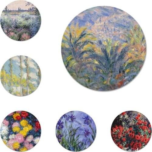 58mm Claude Monet Classic Oil Painting Icons Pins Badge Decoration Brooches Metal Badges For Backpack Decoration