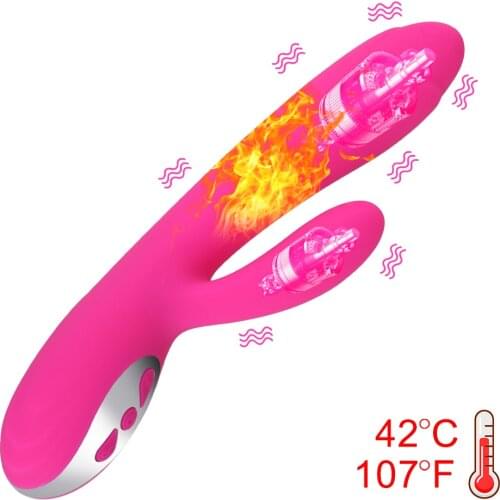 Rabbit Dildo Heating Vibrator Vaginal Massager 12 Speed Adult Product G Spot Sex Toy for Women Clitoris Stimulator