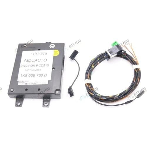 9W2 Bluetooth Module+Harness With Microphone 1K8 035 730 D For VW Golf MK6 Jetta MK5 Fit RCD510
