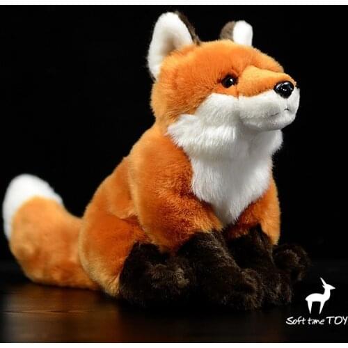Soft stuffed animals toys girls soft real life plush red foxes dolls Firefox model present toy store