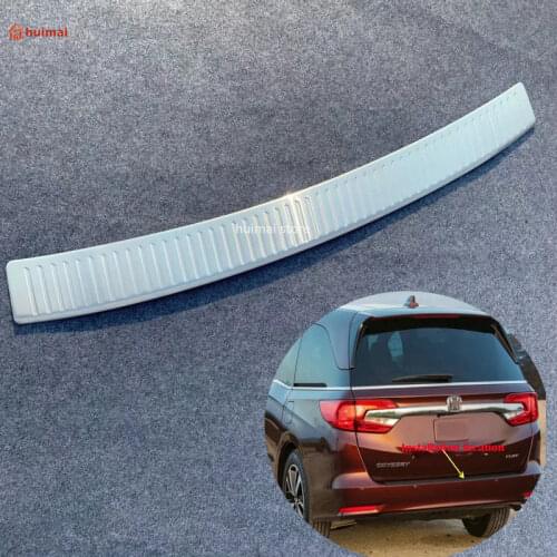 For Honda Odyssey 2019 US Version Stainless Steel Rear Bumper Pad Protector Trim Tail Trunk Scuff Plate Cover Car-Styling