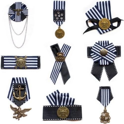 New Cloth Art Bow Brooch Skull Tassel Chain Lapel Pins and Brooches Badge Vintage Jewelry Gifts for Women and Men Accessories