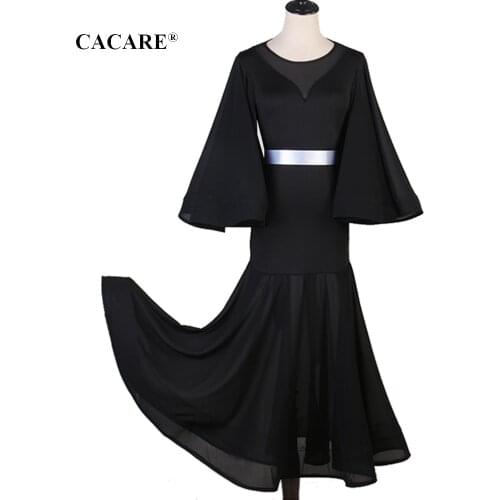 CACARE Ballroom Dance Competition Dresses Waltz Dress Standard Dance Dresses Tango D0300 Backless Big Hem