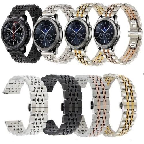 Metal stainless steel strap for Samsung watch 3 Huawei GT2 Amazfit GTS Replacement metal strap for Samsung watch 46mm 42mm band