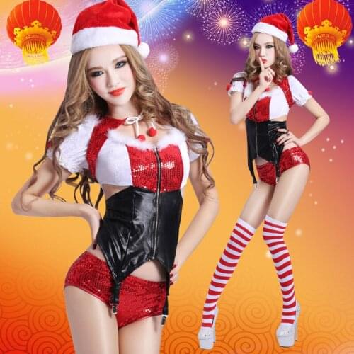 Christmas dance costumes dance scar reduction stage outfit sexy nightclub costume Jazz Dance Leotard Costume