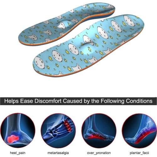 Blue Memory Foam High Arch Support EVA-Orthotic Insoles Designed For Underpronation Women Men Running Athletic Shoe Insoles