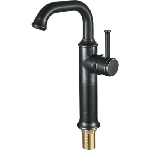 Basin Faucet Retro Black Faucet Taps Bathroom Sink Faucet Single Handle Hole Deck Hot Cold Mixer Tap Crane