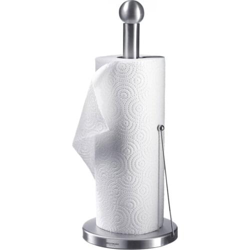 Tableware Canteen Kitchen Towel Rack Roll Paper Tissue Holder Seat Stand Stainless Steel