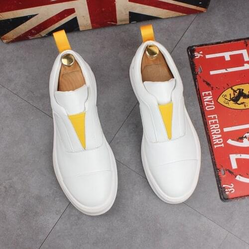 Japanese style mens leisure white shoes breathable genuine leather flats shoe young gentleman streetwear platform sneakers male