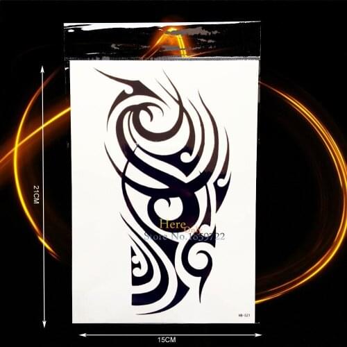 Waterproof Black Classic Totem Temporary Tattoo Sticker For Men Women Arm Tatoo Sleeve Fake Tattoo Sticker Body Art Decal HHB521