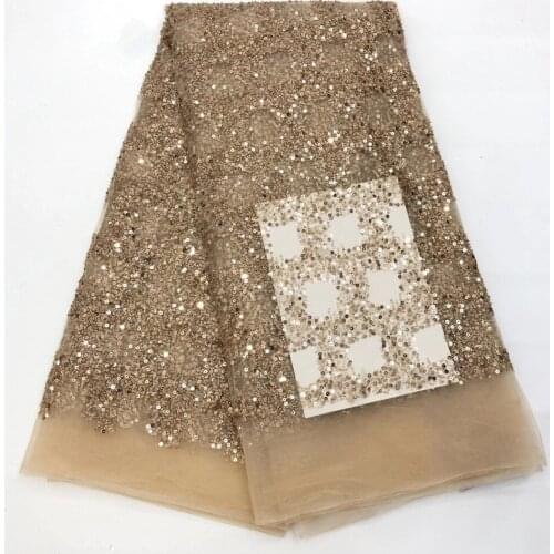 High-quality French tulle lace, fashionable circle pattern sequin lace, Nigerian style lace fabric, suitable for ladies dress