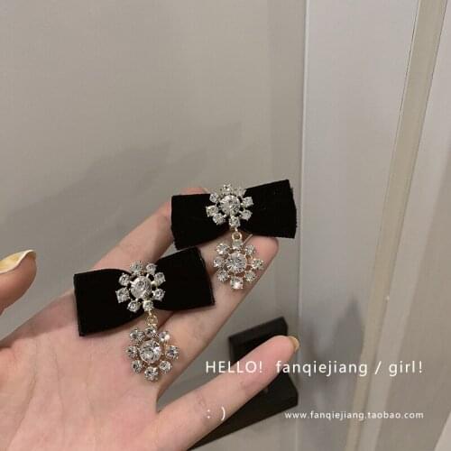 ​ZDMXJL 2021 New Fashion Womens Earrings Fine Retro Sweet Bowknot Eardrop Earrings For Women Girl Party Jewelry Gifts Wholesale