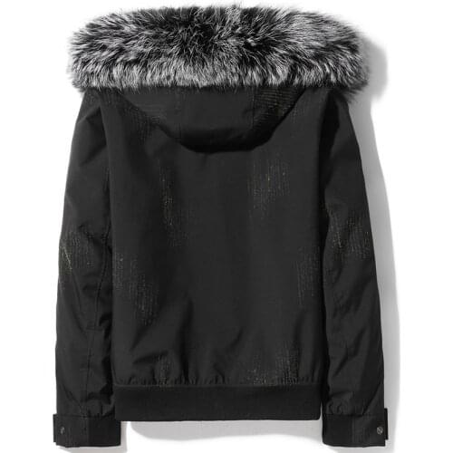Winter Real Fur Coat Men Parka Mink Fur Liner Fox Fur Collar Short Mens Mink Jackets Parkas De Hombre D14AXC902 KJ3748