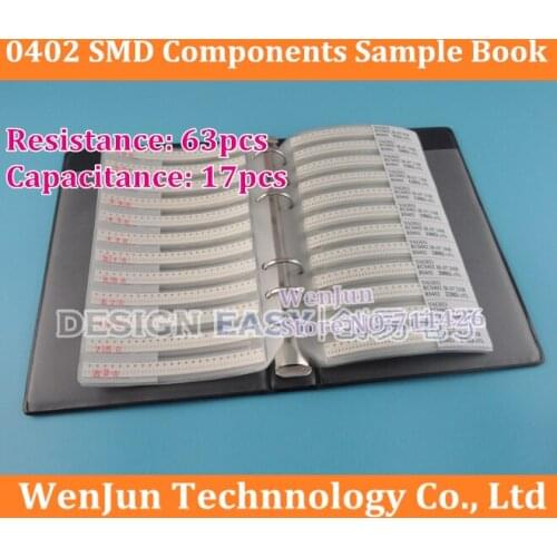 0402 resistor Hybrid practical mounted Resistance 63type Capacitance 17type Capacitor 0.1uF Electronic Components Sample Book