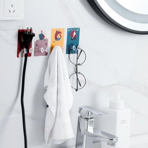 10pcs Plug Hook Punch-free Self Adhesive Power Plug Wall Holder Storage Rack @LS