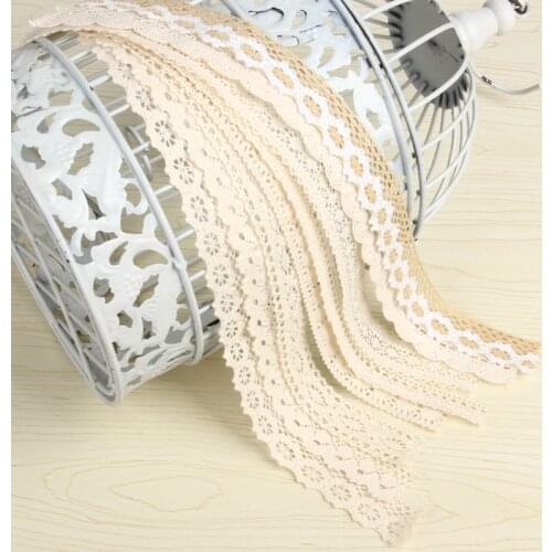 10yard/lot Cotton Lace Trim Clothing Decorative Ribbon Home DIY Sewing Wedding Crafts Decoration hand made lace