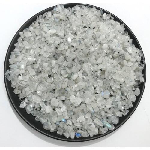 100g Natural White Stone Moon Crystal Gravel Rock Quartz Labradorite Moonstone C715 Natural Stones And Minerals