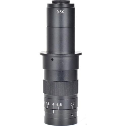 10X-120X 180X 300X Zoom C-mounting Lens 25mm Interface Diameter for CCD CMOS Industrial Video Microscope Cameras